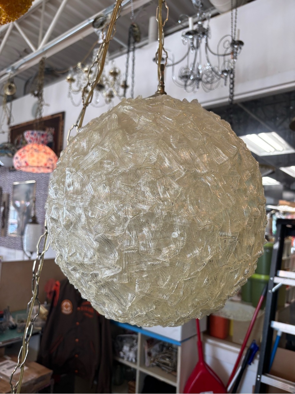 White spaghetti swag lamp hanging light